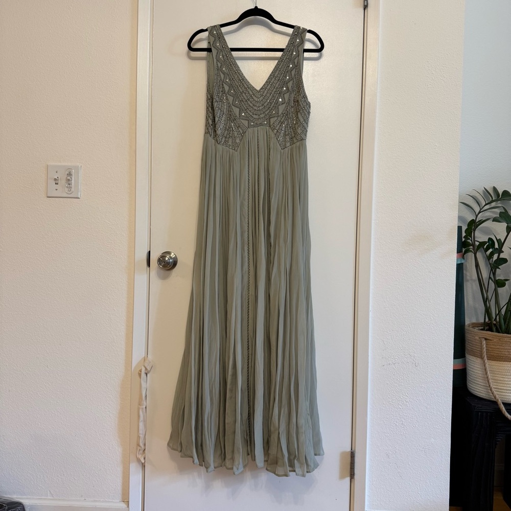 Free People Mint Chiffon Maxi Dress Size 0